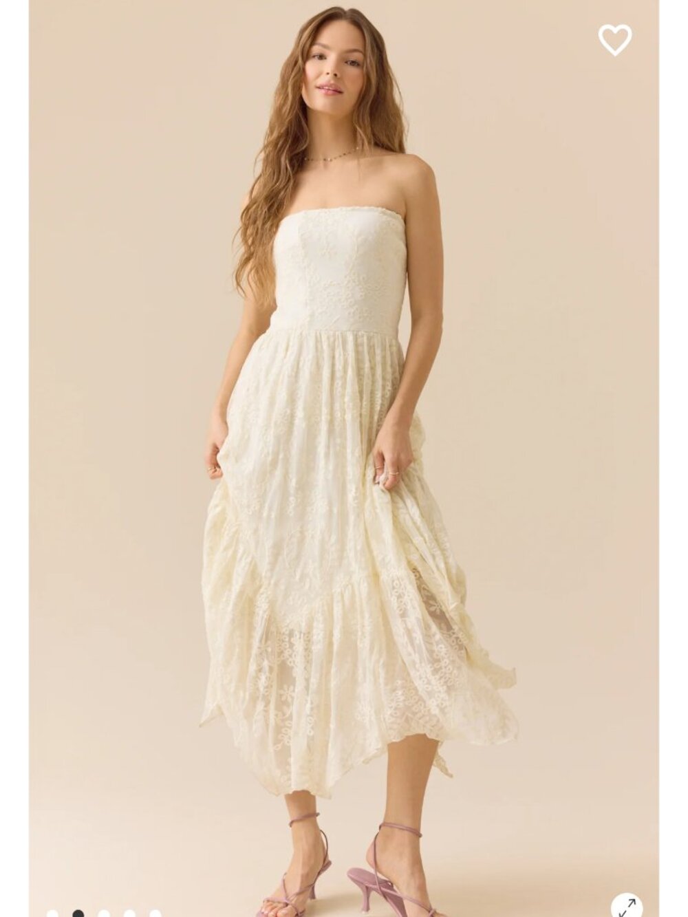 Jess Strapless Midi Dress Altar'd State Cream Dress NWT